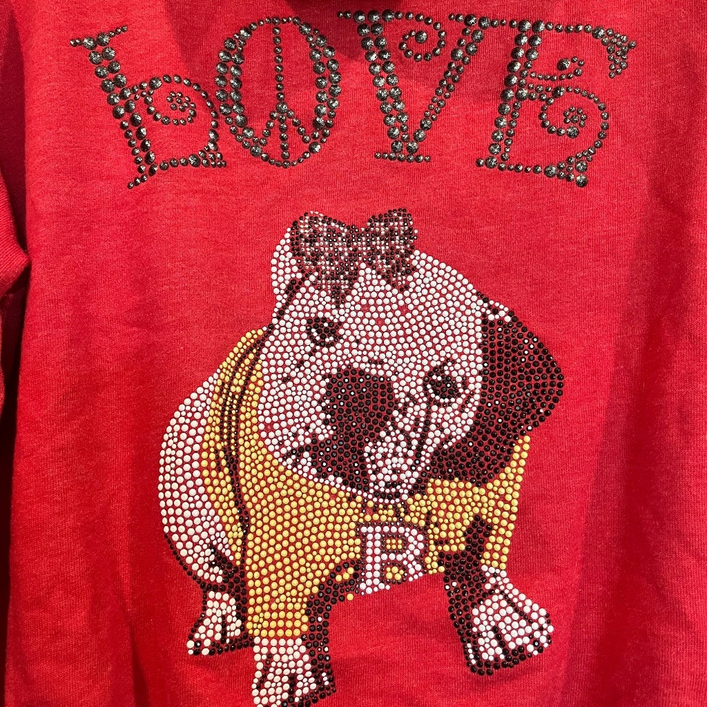 BUTTER hoodie with LOVE Bulldog on back XL vintage